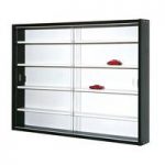 Collecty Black And White Display Cabinet With 2 Glass Slider
