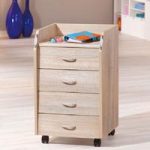 Novi Sonoma Oak Finish 4 Drawers Office Container With Rollers