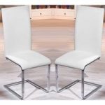 Montana White Faux Leather Dining Chairs In A Pair