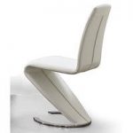 Swing I Metal Swinging White Faux Leather Dining Chair