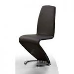 Swing I Metal Swinging Black Faux Leather Dining Chair
