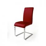 Lotte I Metal Swinging Red Faux Leather Dining Chair
