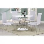 Eclipse White High Gloss Finish Dining Table And 4 Dining Chairs
