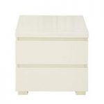 Curio Cream High Gloss Finish 2 Drawer Bedside Cabinet