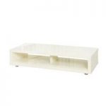 Curio Cream High Gloss Finish Low Board TV Stand With 2 Shelf