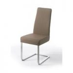 Antigua Metal Swinging Cappuccino Faux Leather Dining Chair