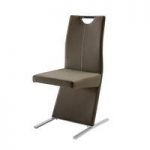Image Metal Swinging Cappuccino Faux Leather Dining Chair