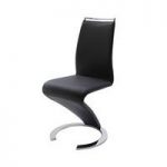 Summer Z Shape Black Faux Leather Modern Dining Chair