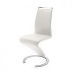 Summer Z Shape White Faux Leather Modern Dining Chair