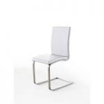 Pauline White Faux Leather Dining Chair With Chrome Legs