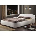 Manhattan White Faux Leather King Size Bed
