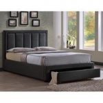 Atlanta Grey Fabric Finish Double Bed With Drawer