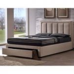 Atlanta Sand Fabric Finish Double Bed With Drawer