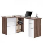 OxFord Truffle Oak Finish Corner Computer Desk