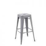 Hoxton Silver Metal Finish Vintage Look Stackable Bar Stool