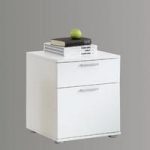 Jack 3 White Finish Wooden Bedside Cabinet With 2 Drawers