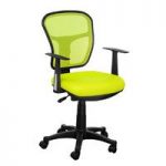Santo Yellow Padded Fabric Seat With Mesh Back Rest Office Chair