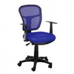 Santo Blue Padded Fabric Seat With Mesh Back Rest Office Chair
