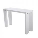 Giovanni Glass Top Console Table in White With High Gloss Legs
