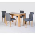Norfolk Oak Finish Rectangular Dining Table And 4 Chairs