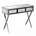 Medio Mirror Effect Top Console Table With Metal Frame