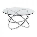 Villa Lamp Table In Clear Glass Top With Stainless Steel Frame