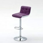 Bob Violet Bar Stool In Faux Leather With Chrome Base