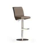 Diaz Cappuccino PU Leather Bar Stool With Stainless Steel Base