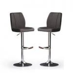 Naomi Bar Stools In Black Faux Leather in A Pair