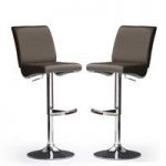 Diaz Bar Stools In Brown Faux Leather in A Pair
