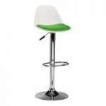 Xian Bar Stool In White With Green PU Seat And Chrome Base