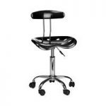 Hanoi Office Chair In Black ABS With Chrome Base And 5 Wheels