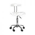 Hanoi Office Chair In White ABS With Chrome Base And 5 Wheels