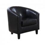 Hana Stylish Tub Chair In Black Faux Leather