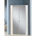 Gastineau Corner Wardrobe In Alpine White With Mirrored Doors