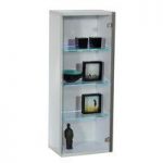 Crossana Wall Mount Glass Door Display Cabinet In White Gloss