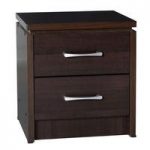Carlo Bedside Cabinet In Walnut With 2 Drawers