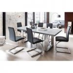 Savona Grey Dining Table With 6 Maui Dining Chairs