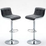 Bob Bar Stools In Grey Faux Leather in A Pair