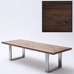 Capello 180cm Dining Table In Dark Oak With Stainless Steel Legs