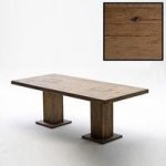 Mancinni 180cm Pedestal Dining Table In Solid Bassano Oak