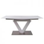 Habitat Extendable Dining Table In White Gloss With Chrome Base