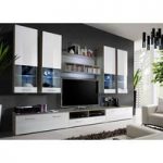 Timore Living Room Set In White And Clear Sonoma With LED Lights