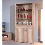 Utopia Glass Display Cabinet In Wild Oak With 4 Doors And LED