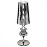 Woven Table Lamp In Silver With Spun Chrome Base