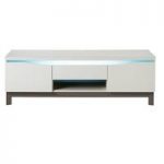 Megan LCD TV Stand In White Gloss With Grey Base