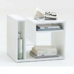 Fritz Side Table In White With Storage