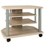 Spot Stylish Wooden LCD TV Stand In Light Oak With Wheels