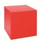 Kubus End Table Square Shape In Red Glass