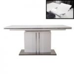 Palmer Extendable Dining Table In White Gloss With Chrome Base